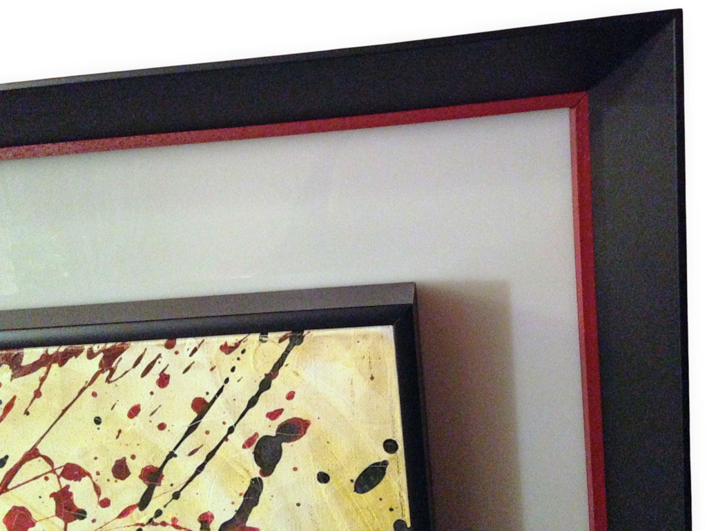 Alu Plexi Noir cache-clous noir filet rouge vif plexi transparent