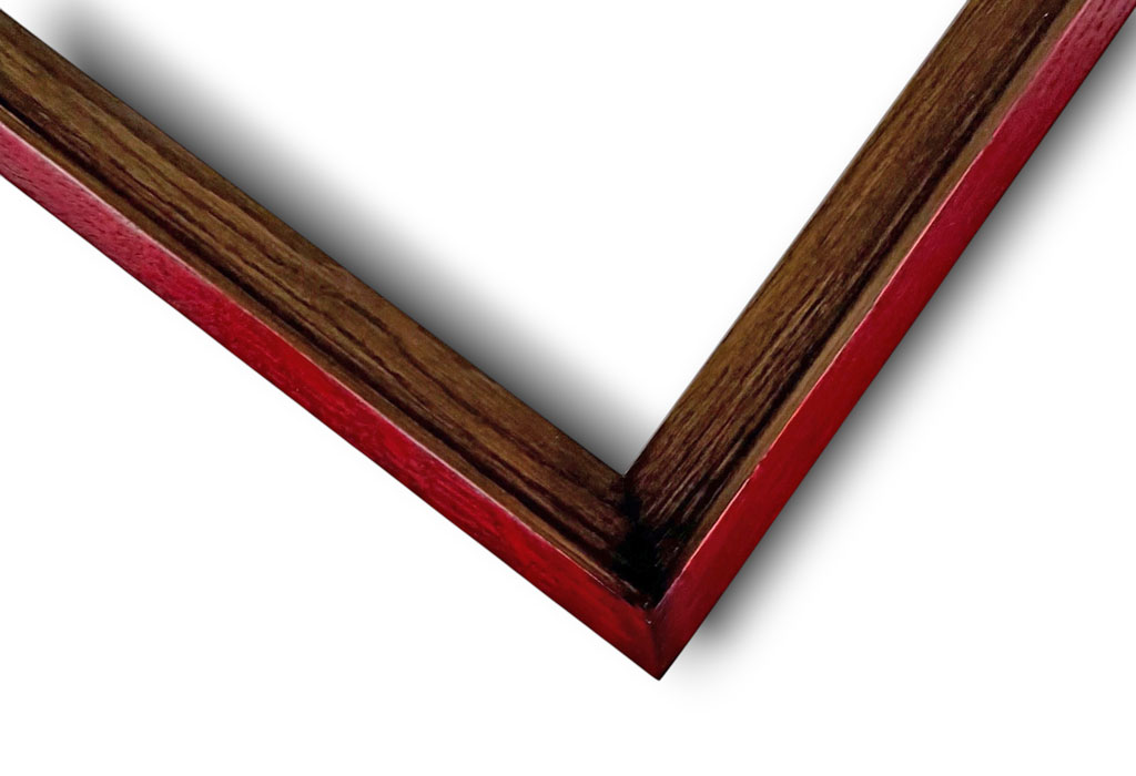 Caisse 45*45 Pente, Teinté chêne foncé pente oléo rouge