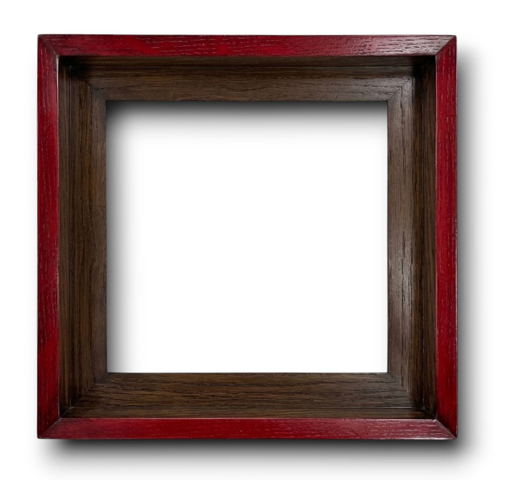 Caisse 45*45 Pente Teinté chêne foncé pente oléo rouge