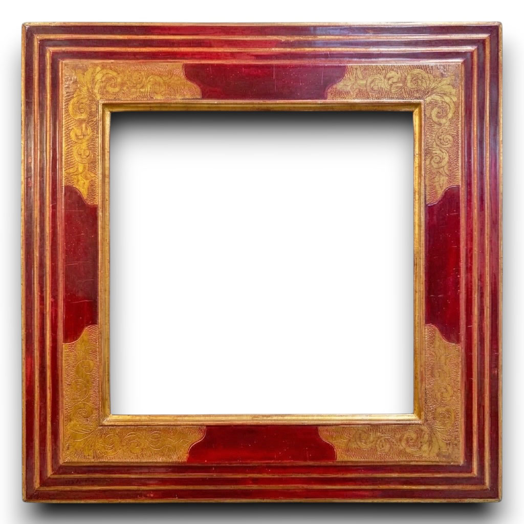 Botero GM L : 140 mm / H : 50 mm  Angles gravé or rouge chine patiné